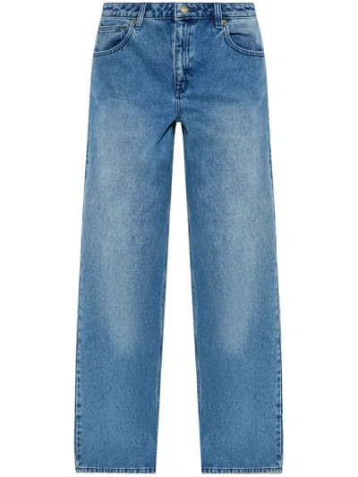 Michael Michael Kors Relaxed Wide Leg Jeans In Blue