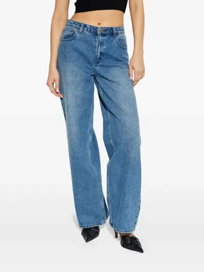Michael Michael Kors Relaxed Wide Leg Jeans In Blue