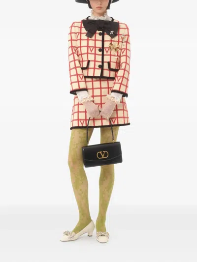 Valentino Grid Pattern Embellished Jacket