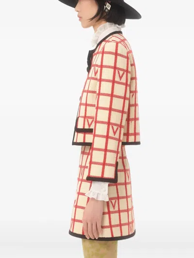 Valentino Grid Pattern Embellished Jacket