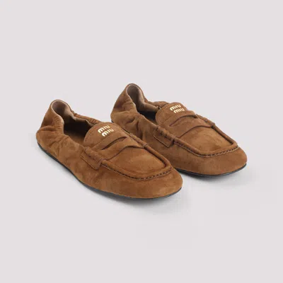 Miu Miu Mocassins En Cuir Suédé