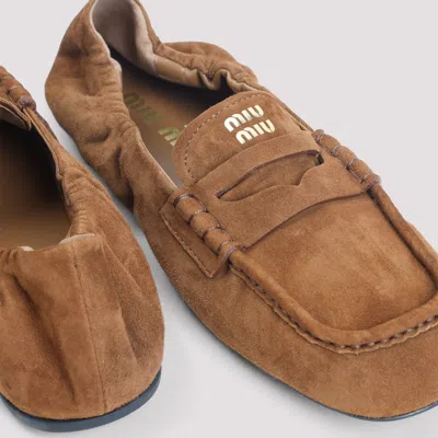 Miu Miu Mocassins En Cuir Suédé