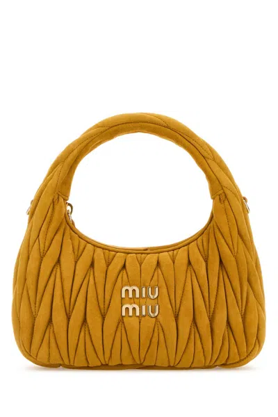 Miu Miu Orange Suede Handbag