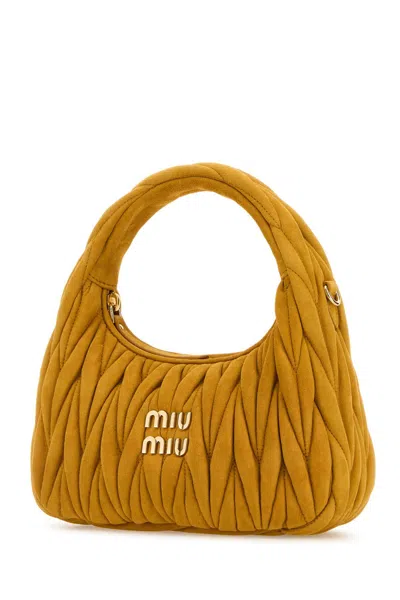 Miu Miu Orange Suede Handbag
