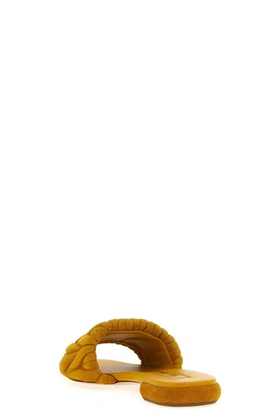 Miu Miu Quilted Flat Sole Open Toe Slippers