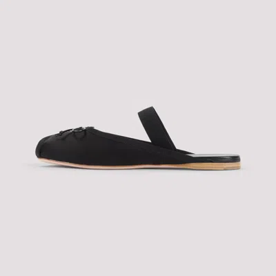 Miu Miu Leather Mary Jane Ballerina Mules In Black