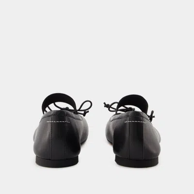 Mm6 Maison Margiela Anatomic Numeric Black Ballet Flats