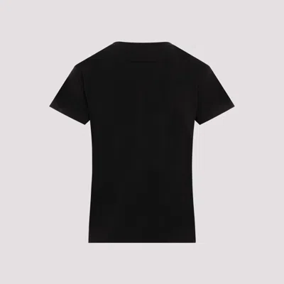 Mm6 Maison Margiela Black T-shirt With Numeric Signature In Black