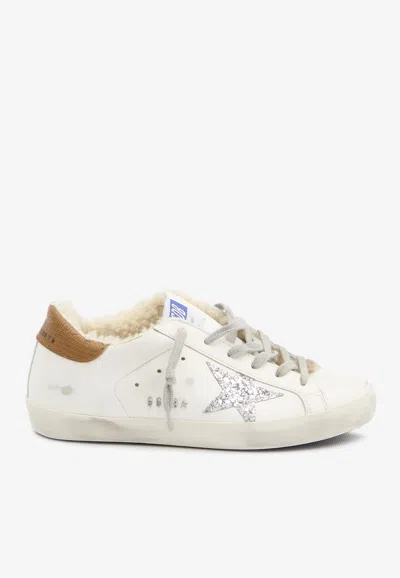 Golden Goose Db Super-star Distressed Leather Sneakers In White
