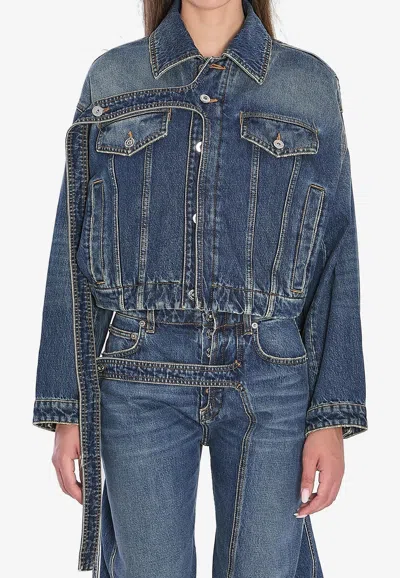 Jean Paul Gaultier Chest Strap Faded Denim Jacket