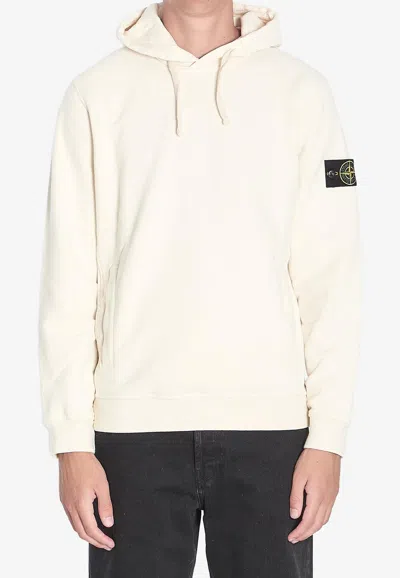 Stone Island Brushed Organic Cotton Fleece Hoodie Clothing In White
