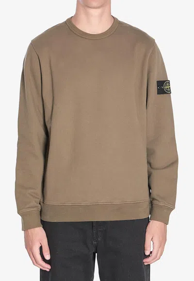 Stone Island Fleece Sweatshirt In Brown