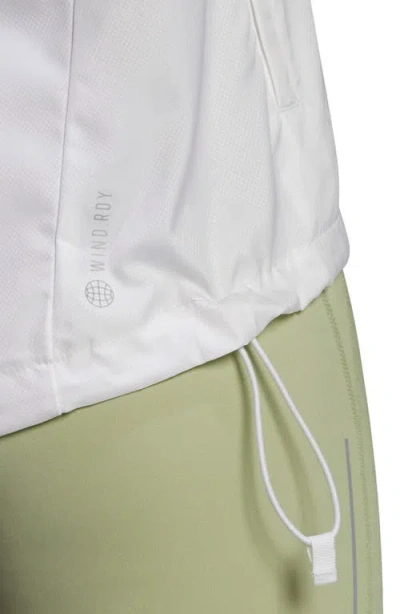 Adidas Originals Adidas Own The Run Hooded Running Windbreaker Jacket In White