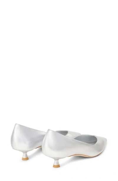 Stuart Weitzman Stuart Metallic Leather Kitten-heel Pumps