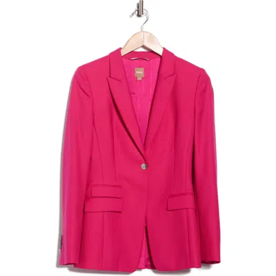Hugo Boss Boss Juicy Lara Virgin Wool Blazer In Pink