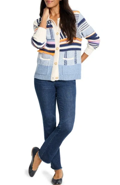 Nic + Zoe Nic+zoe Pattern Play Button Front Cardigan