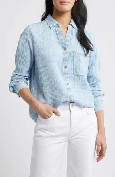 Beachlunchlounge Lessi Cotton Gauze Button-down Shirt