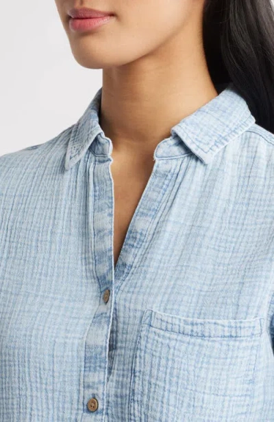 Beachlunchlounge Lessi Cotton Gauze Button-down Shirt
