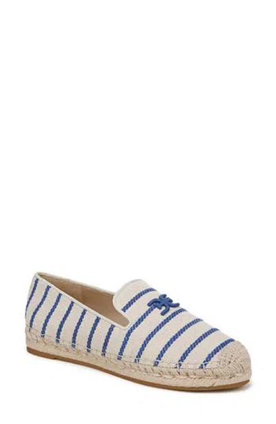 Sam Edelman Kathleen Espadrille Flat Loafer Cobalt Blue Stripe Canvas