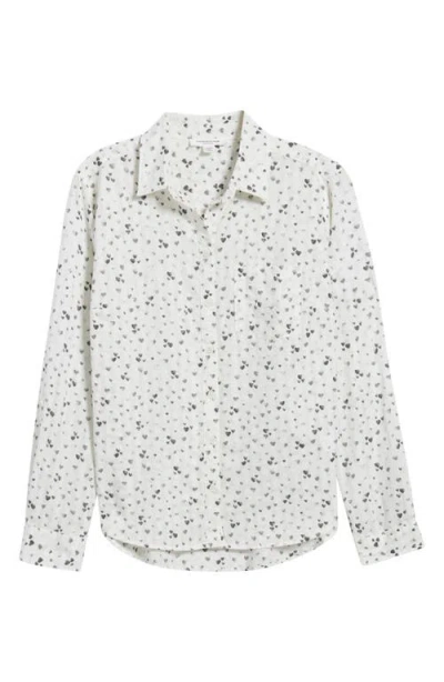 Beachlunchlounge Karolee Heart Print Cotton Button-up Shirt