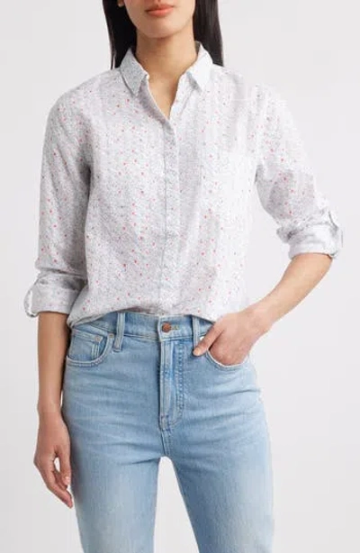 Beachlunchlounge Karolee Heart Print Cotton Button-up Shirt