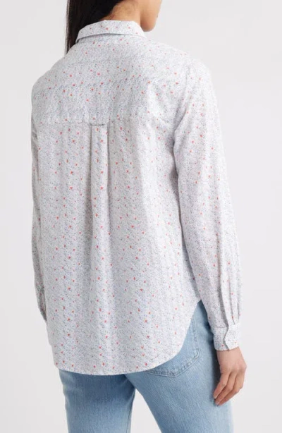 Beachlunchlounge Karolee Heart Print Cotton Button-up Shirt