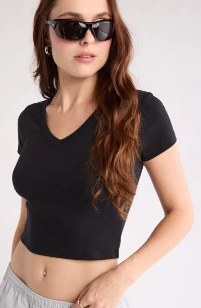 Abound Cropped V-neck Tee In Black