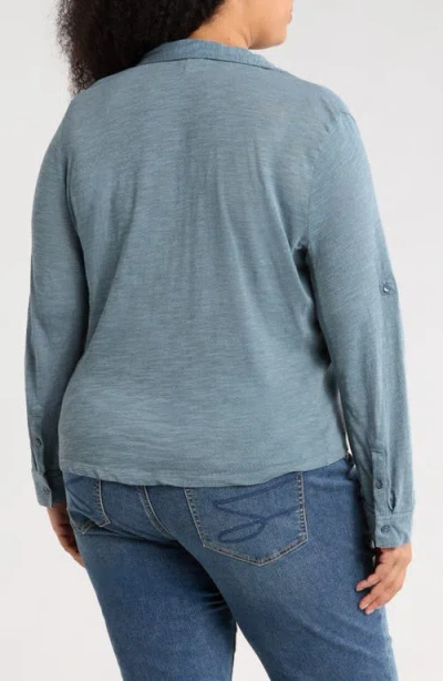 Caslon ® Roll Sleeve Knit Button-up Shirt