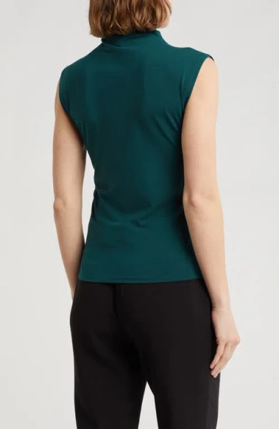 Nordstrom Rack Funnel Neck Ruched Tank In Green