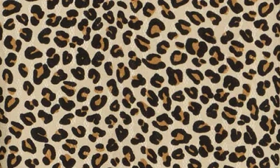 Caslon ® Smocked Split Neck Top In Animal Print