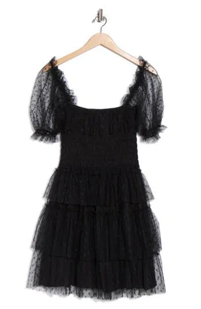 Nsr Tiered Dot Lace Dress