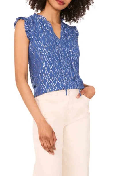 Parker The Jenna Split Neck Top In Blue