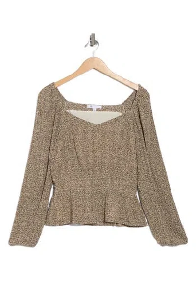 Dr2 By Daniel Rainn Sweetheart Long Sleeve Top In Brown