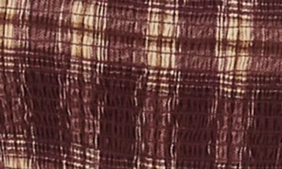 Blu Pepper Plaid Tiered Midi Dress In Brown