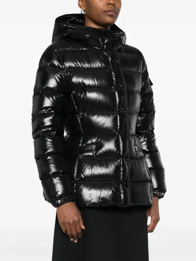 Moncler Glossy Black 'barante' Down Jacket With Hood In Black