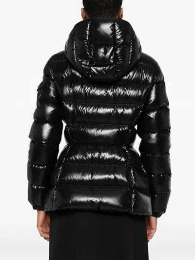 Moncler Glossy Black 'barante' Down Jacket With Hood In Black