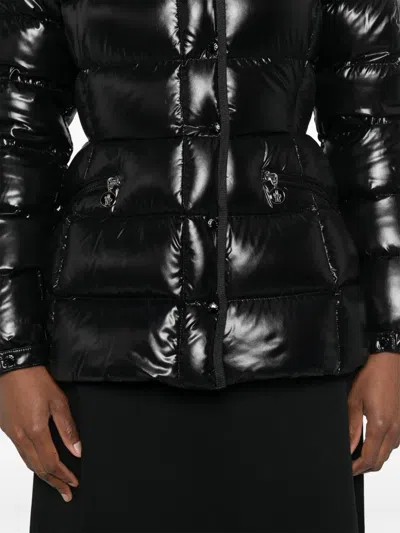 Moncler Glossy Black 'barante' Down Jacket With Hood In Black