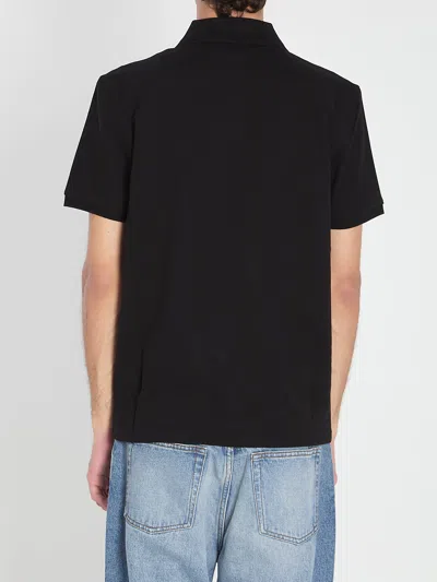 Moncler Short Sleeves Polo In Black