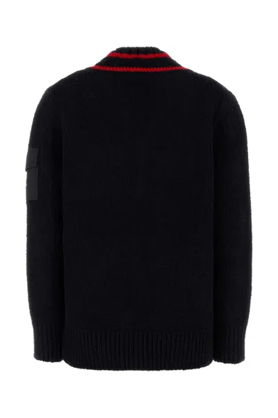 Moncler Maglione In Misto Lana Blu Scuro   Donna In Black