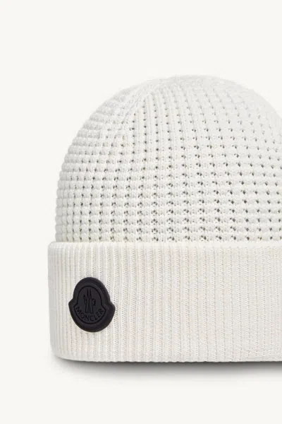 Moncler Logo-patch Waffle-knit Beanie