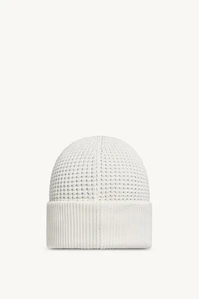 Moncler Logo-patch Waffle-knit Beanie