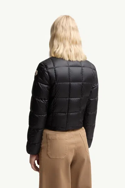 Moncler Jarcieu Braided Trim Short Down Jacket In Black