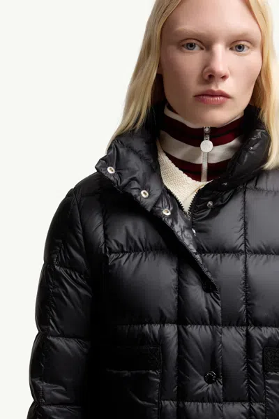 Moncler Jarcieu Braided Trim Short Down Jacket In Black