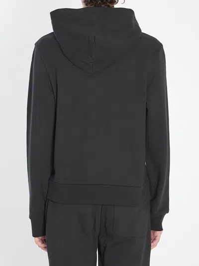 Moncler Hooded Long Sleeve Ribbed Cuffs Cardigan In Black