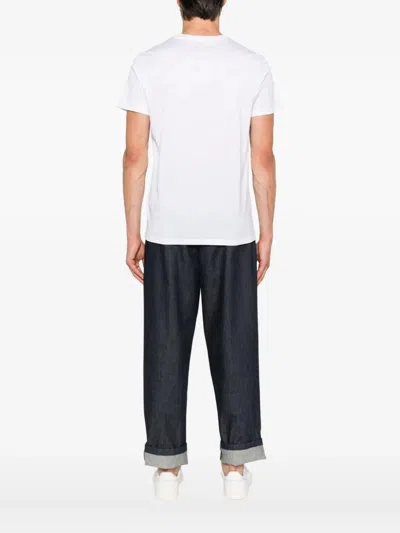 Moncler T-shirt With Double Logo Patches In White