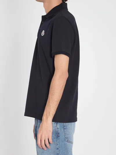 Moncler Short Sleeves Polo In Black