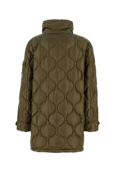 Moncler Olive Green Nylon Lombi Down Jacket In Green