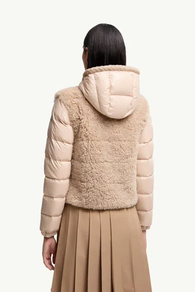 Moncler Doudoune À Capuche En Teddy Plantay In Pink