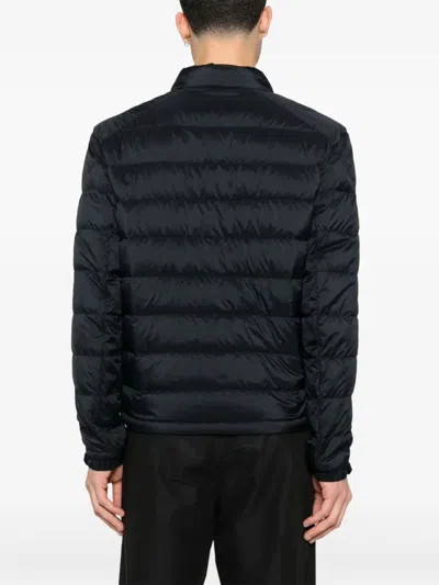 Moncler Padded High Collar Snap Button Down Jacket In Gray