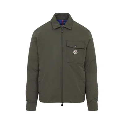 Moncler Vigeon Down Shirt Jacket In Green